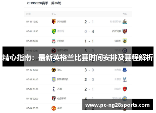 精心指南:最新英格兰比赛时间安排及赛程解析 精心指南:最新英格兰比赛时间安排及赛程解析