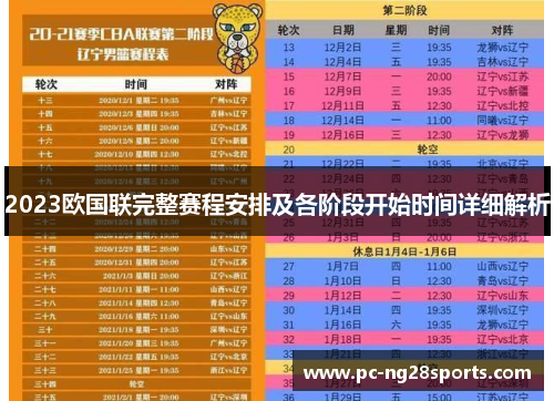 2023欧国联完整赛程安排及各阶段开始时间详细解析