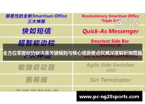 全方位掌握欧协联决赛关键规则与核心观赛要点权威深度解析指南篇